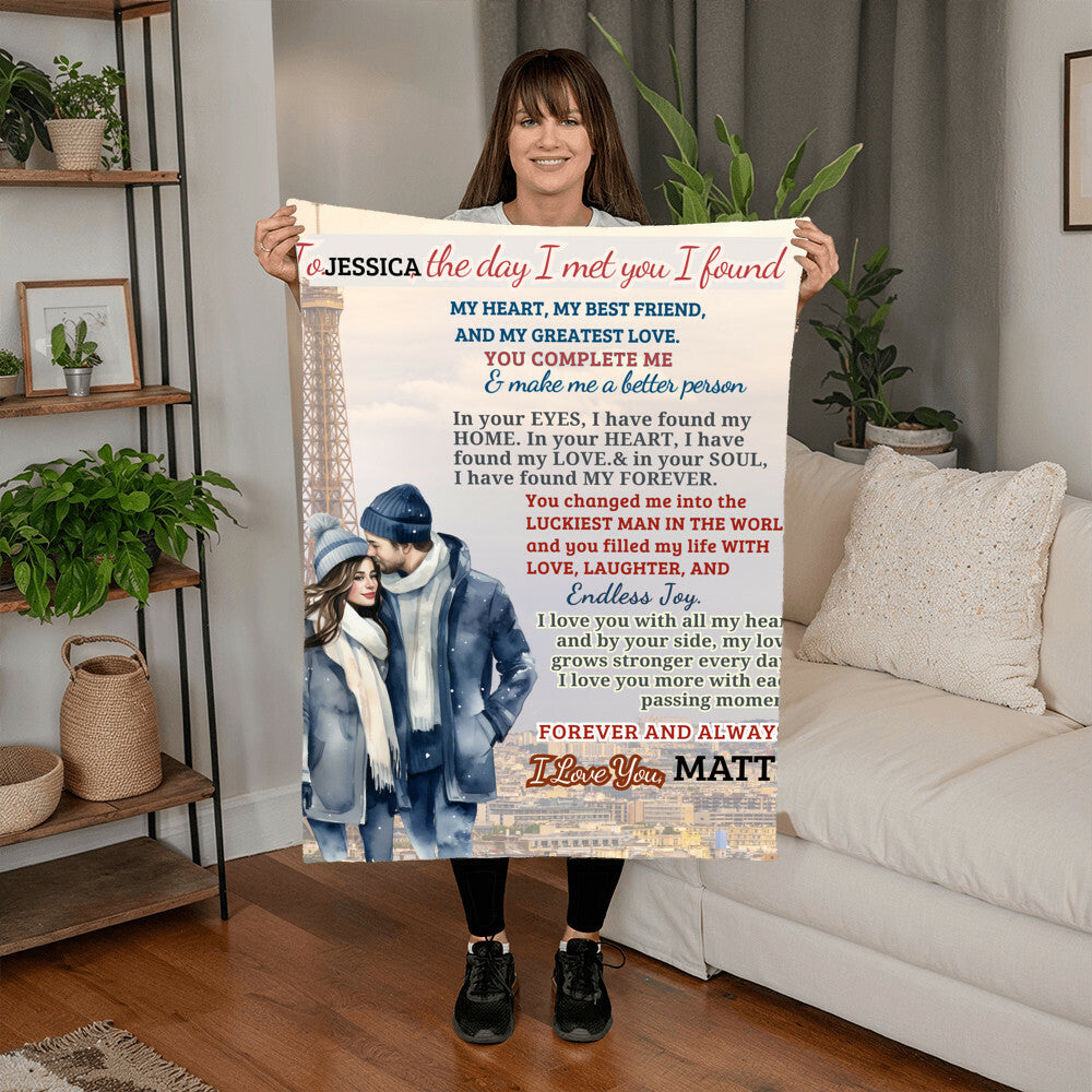 A Love Letter from My Girlfriend, Wife or Partner, a Sherpa, Fleece or Woven Blanket