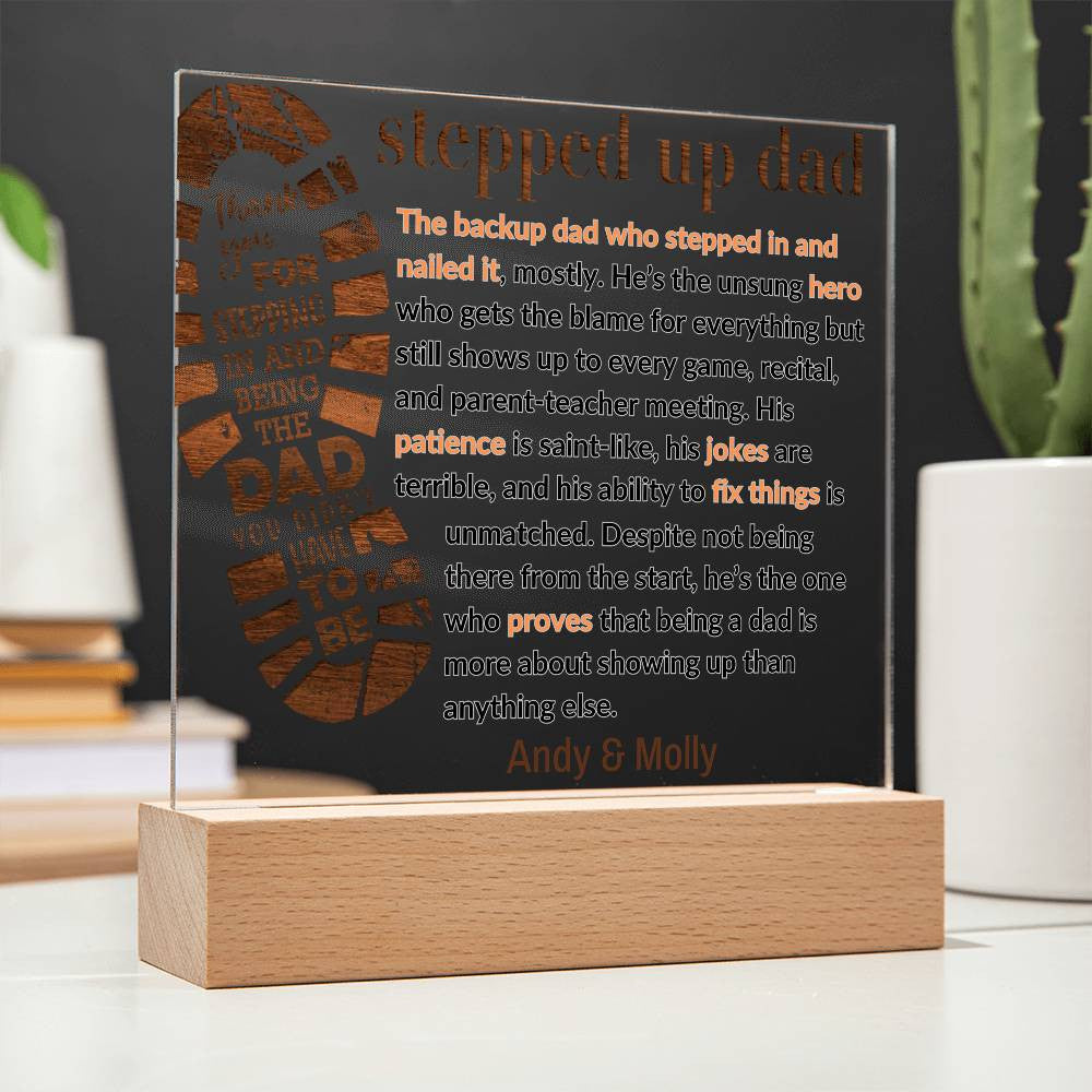 Personalized Stepped Dad Acrylic Plaque
