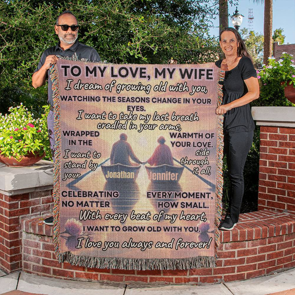 Looking at the sky Heirloom Woven Blanket for Wife from husband