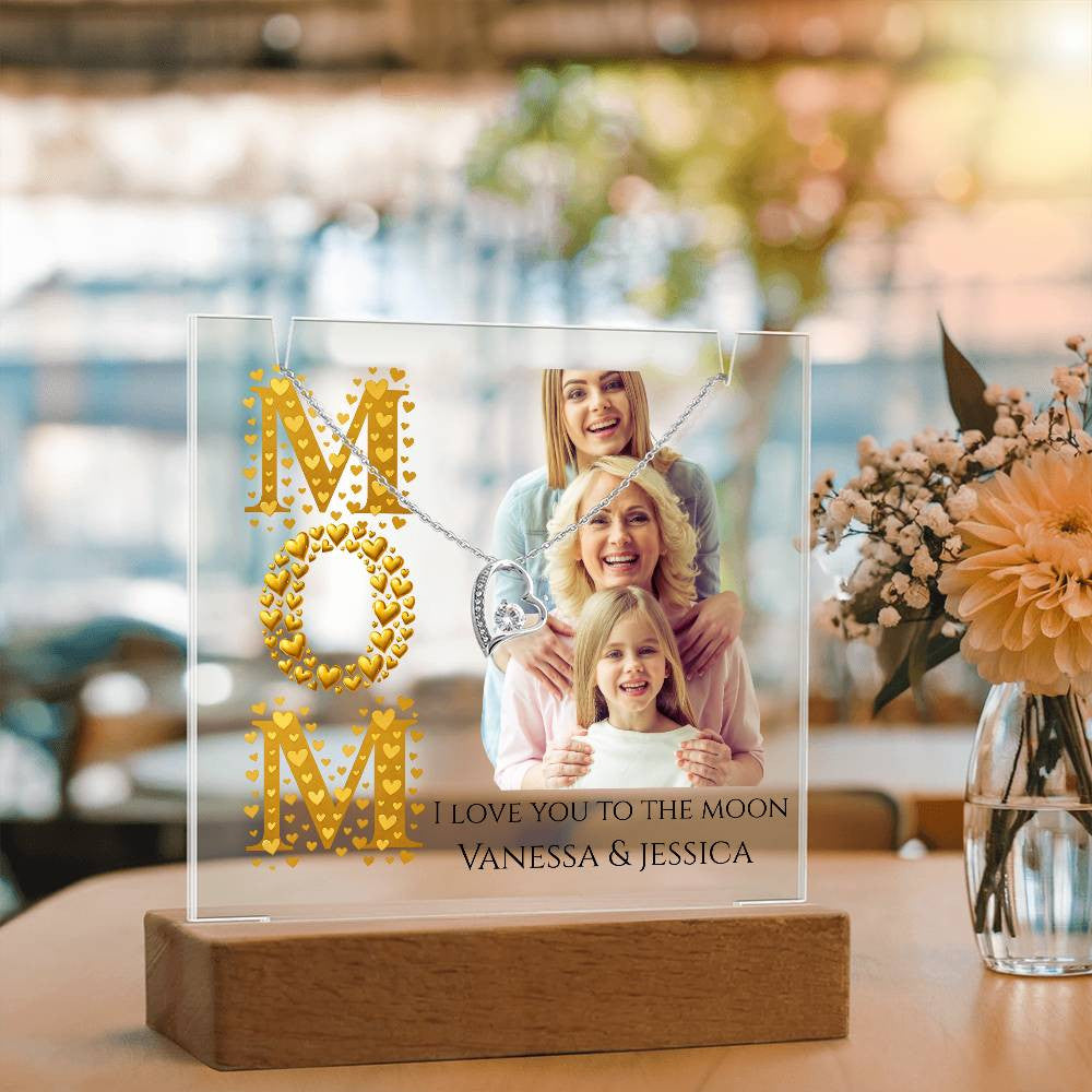 A Love Keepsake Acrylic and Necklace Bundle for Mom and / or Grandma