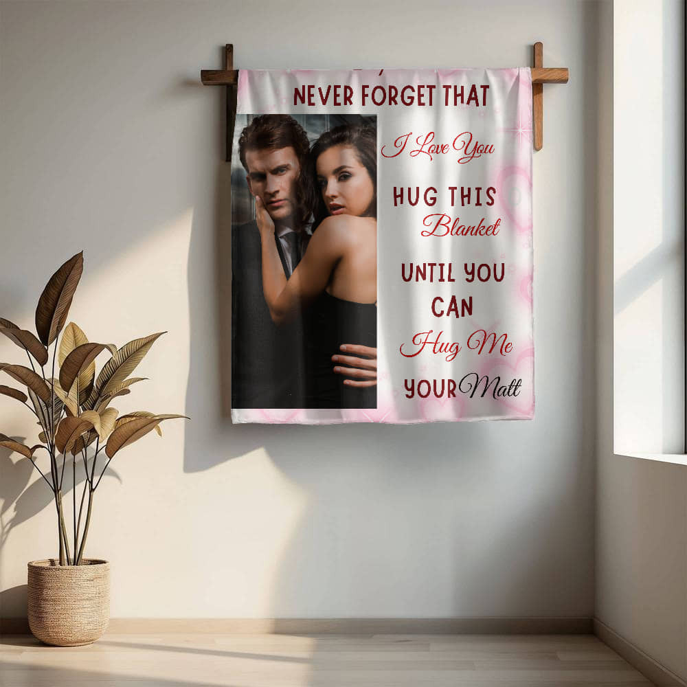 A Personalized Photo Love Sherpa or Fleece Blanket