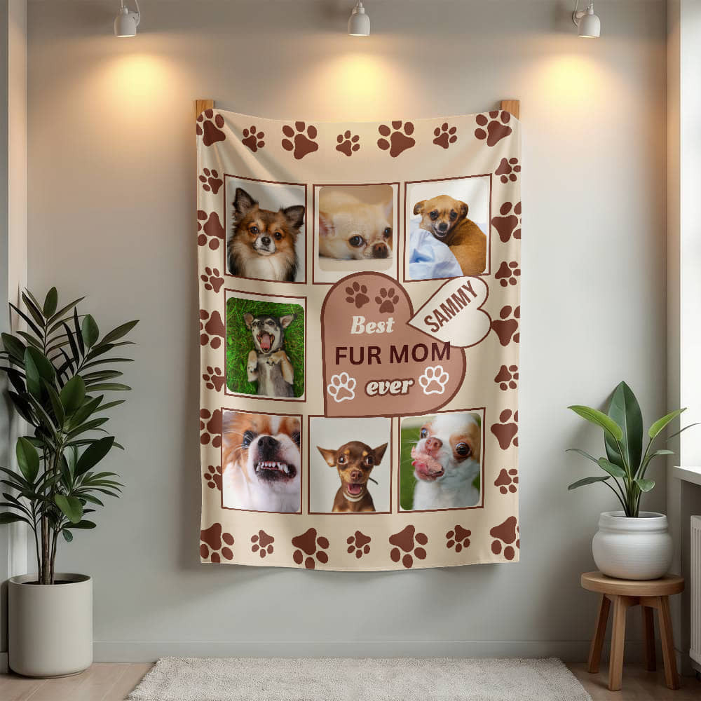 A Personalized Photo Dog Sherpa or Fleece Blanket