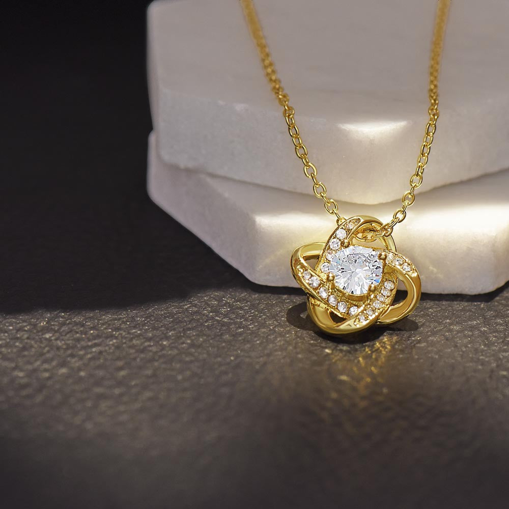 A Love Knot profile Necklace (Yellow & White Gold Variants) white def for My Wife, Girlfriend or Partner