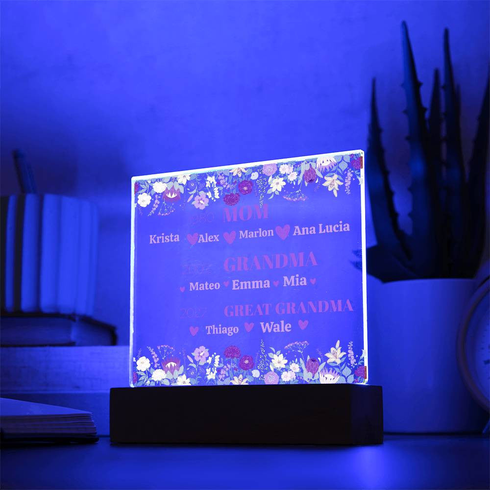 Love Acrylic Wildflower Plaque for Mom
