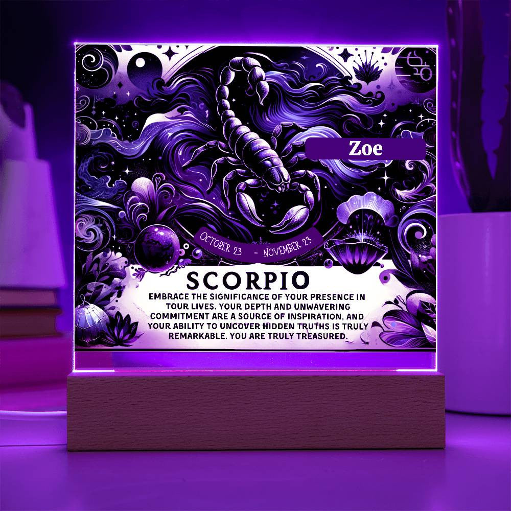 Personalized Scorpio Acrylic Plaque for Woman