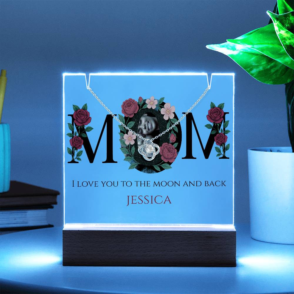 A Love You Mom Custom Keepsake Acrylic Necklace Bundle