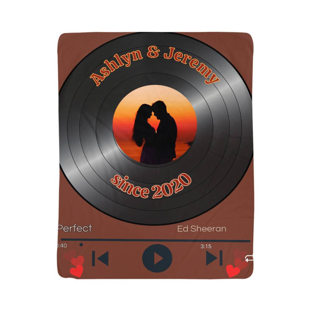 A Personalized Love Music Sherpa or Fleece Blanket