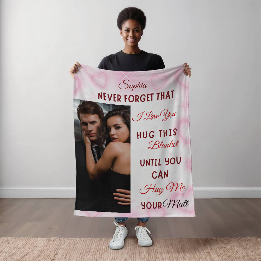A Personalized Photo Love Sherpa or Fleece Blanket