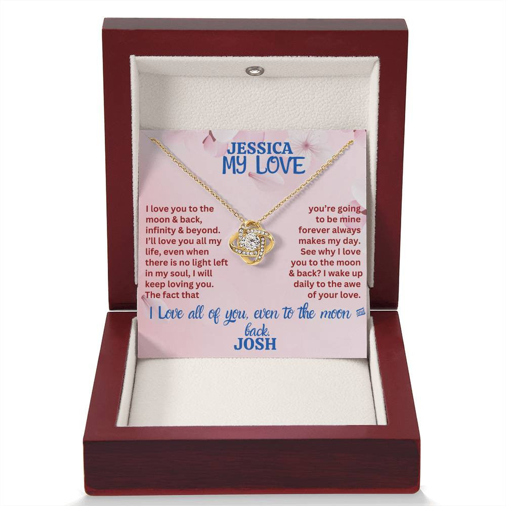 A Love Knot Necklace from Loving Partner: Husband, Boyfriend or Sweetheart (Yellow & White Gold Variants)
