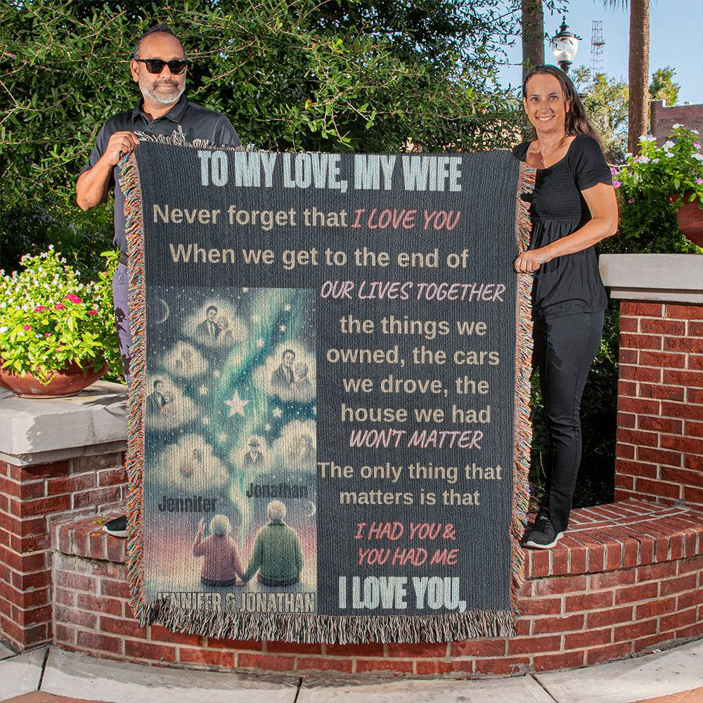 I want to get old by your side Heirloom Woven Blanket for Wife from husband