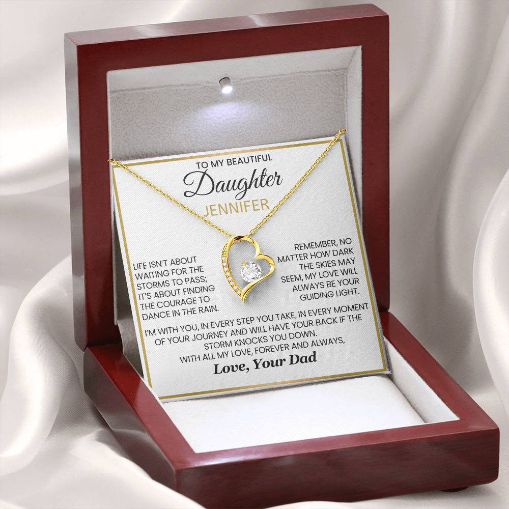 Daughter - Dancing in the Rain Forever Love Necklace Dad