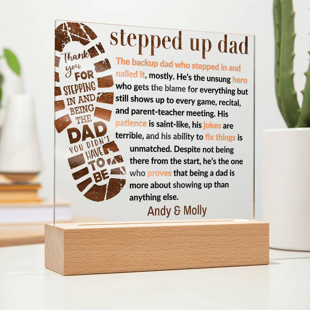 Personalized Stepped Dad Acrylic Plaque