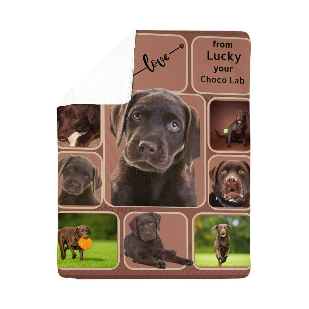 A Photo Personalized Dog Sherpa or Fleece Blanket