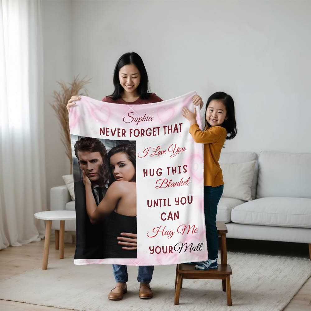 A Personalized Photo Love Sherpa or Fleece Blanket