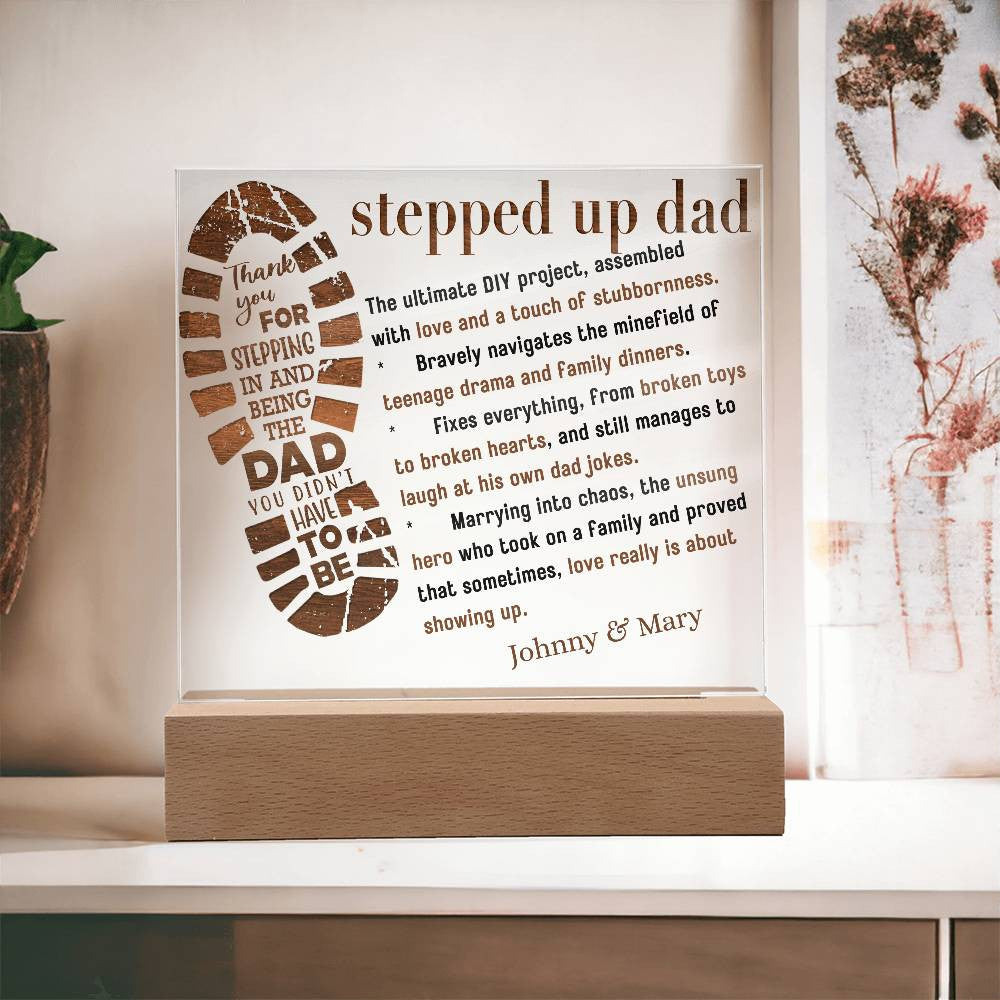 Personalized AcrylicLove Plaque for Step Dad.