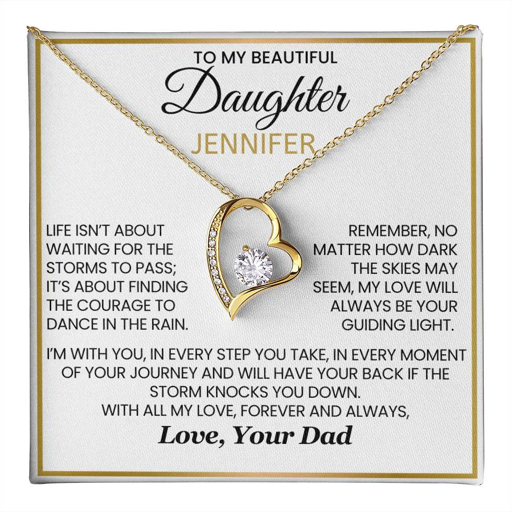 Daughter - Dancing in the Rain Forever Love Necklace Dad
