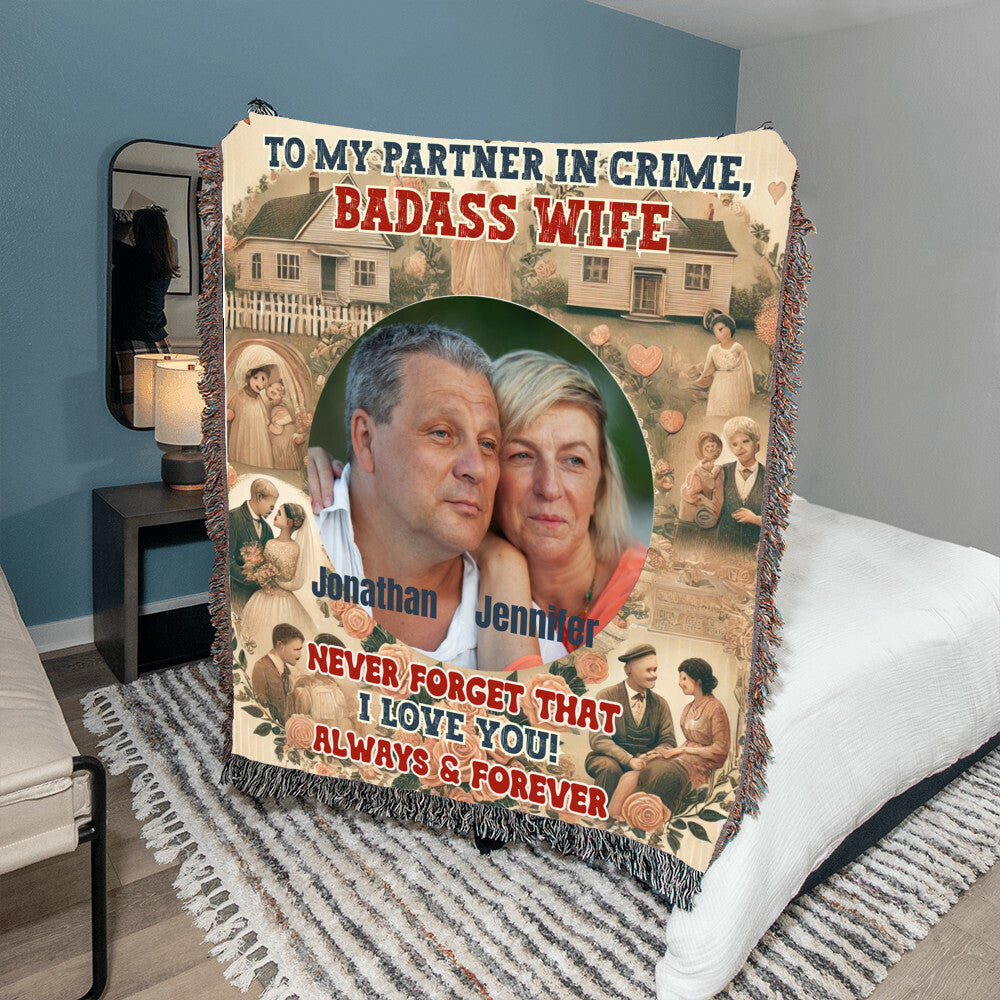I want to get old by your side Heirloom Woven Blanket for Wife from husband