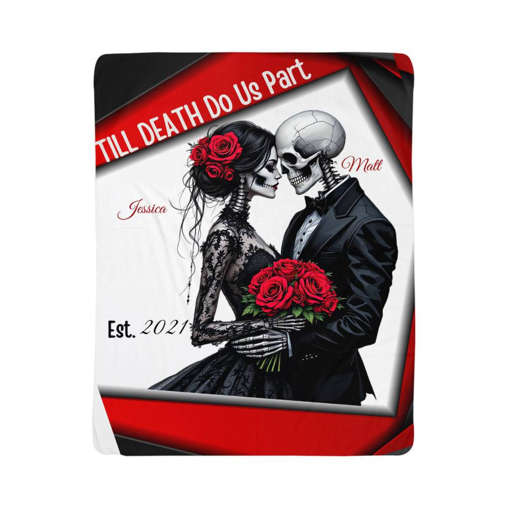 A Skeleton Personalized Love Sherpa or Fleece Blanket