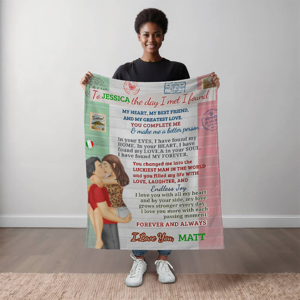 A Love Letter to my Wife, Girlfriend or Partner, a Sherpa, Fleece or Woven Blanket