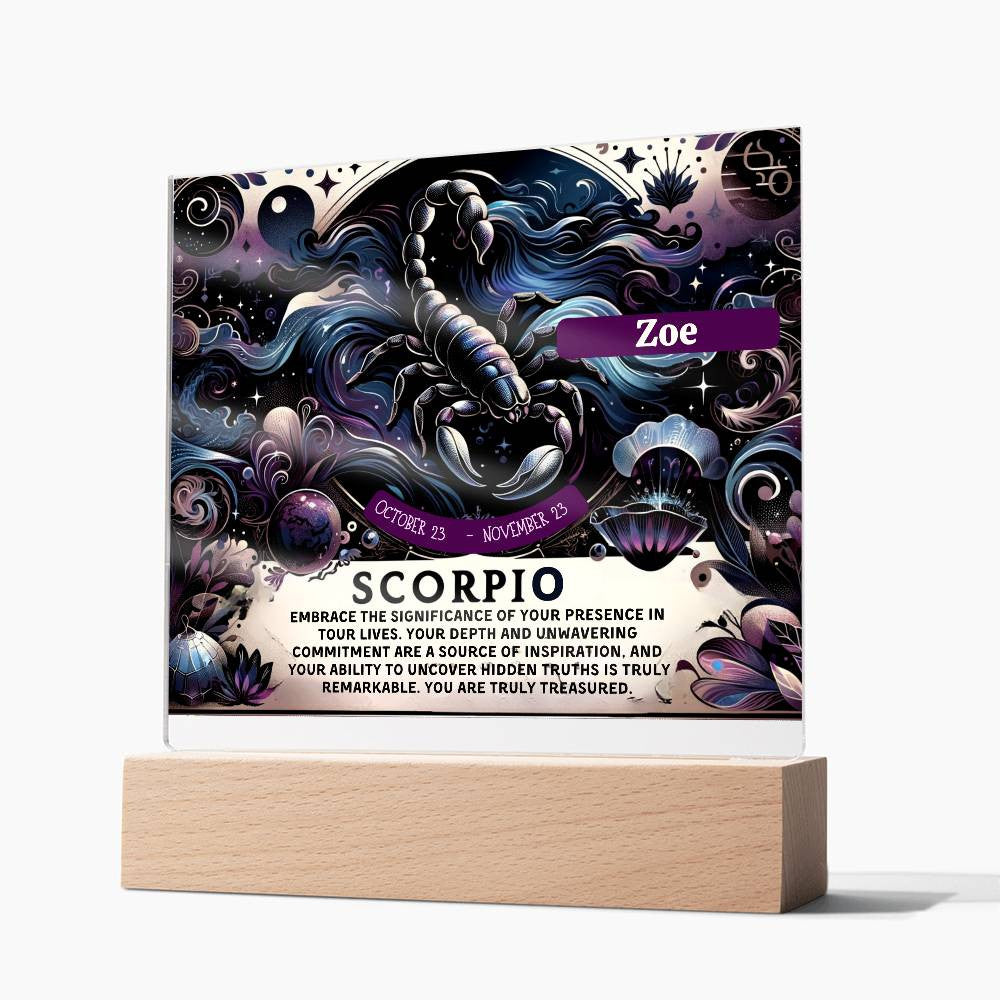 Personalized Scorpio Acrylic Plaque for Woman