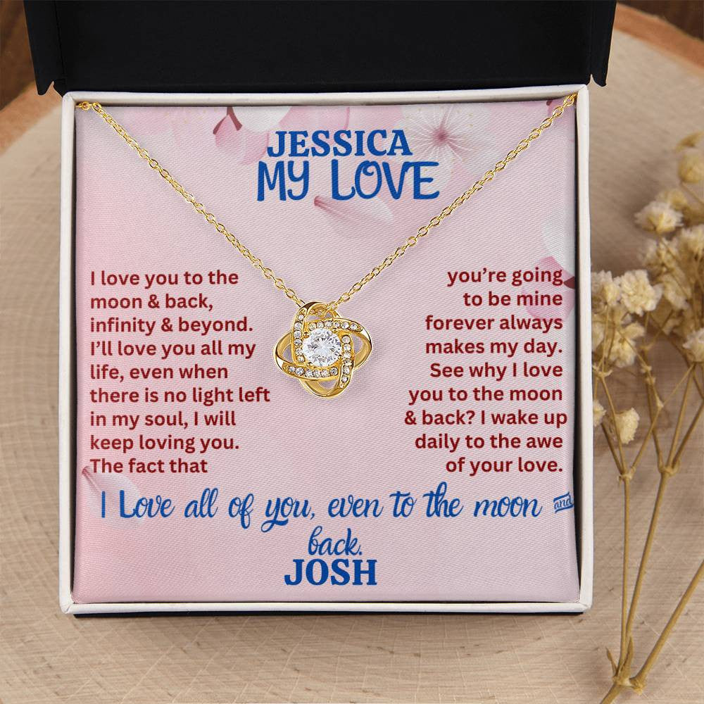 A Love Knot Necklace from Loving Partner: Husband, Boyfriend or Sweetheart (Yellow & White Gold Variants)