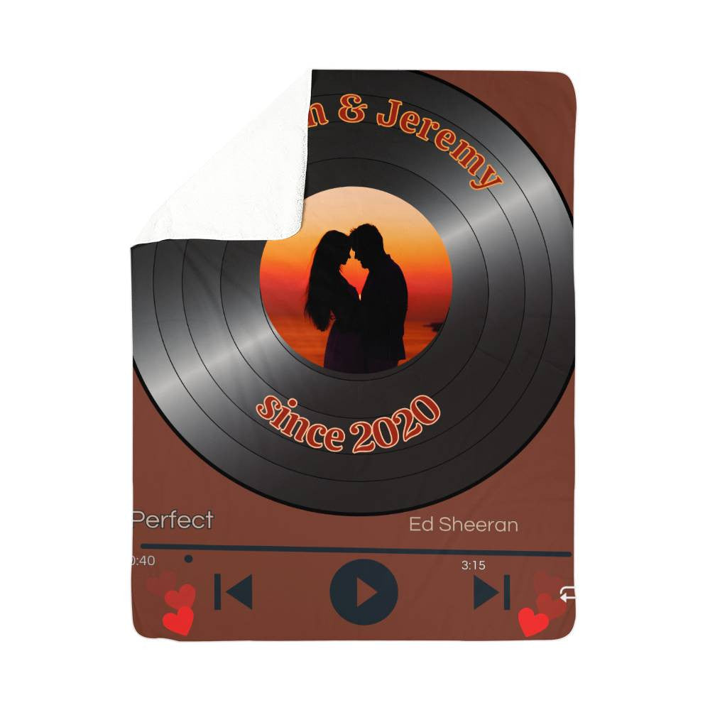 A Personalized Love Music Sherpa or Fleece Blanket