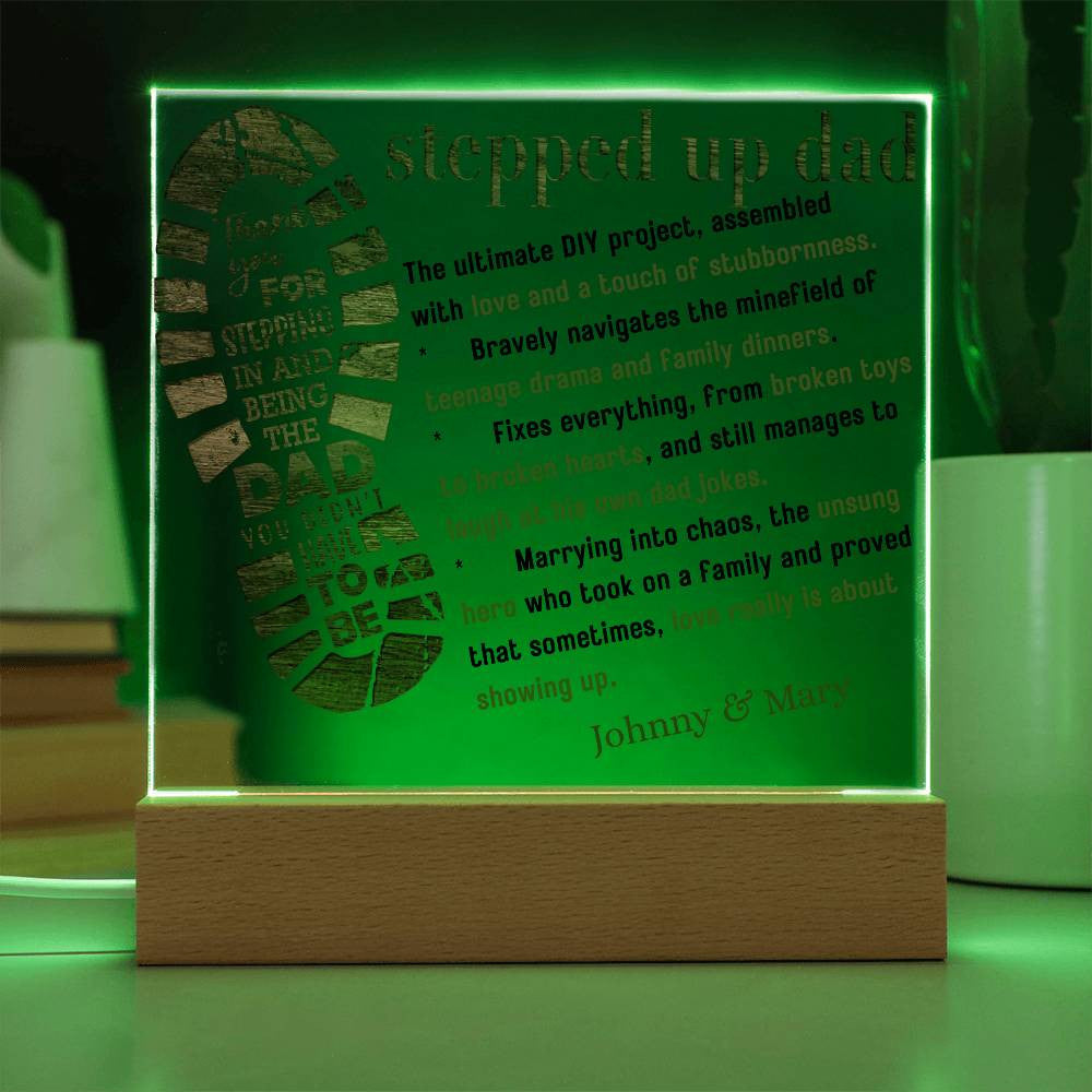 Personalized AcrylicLove Plaque for Step Dad.
