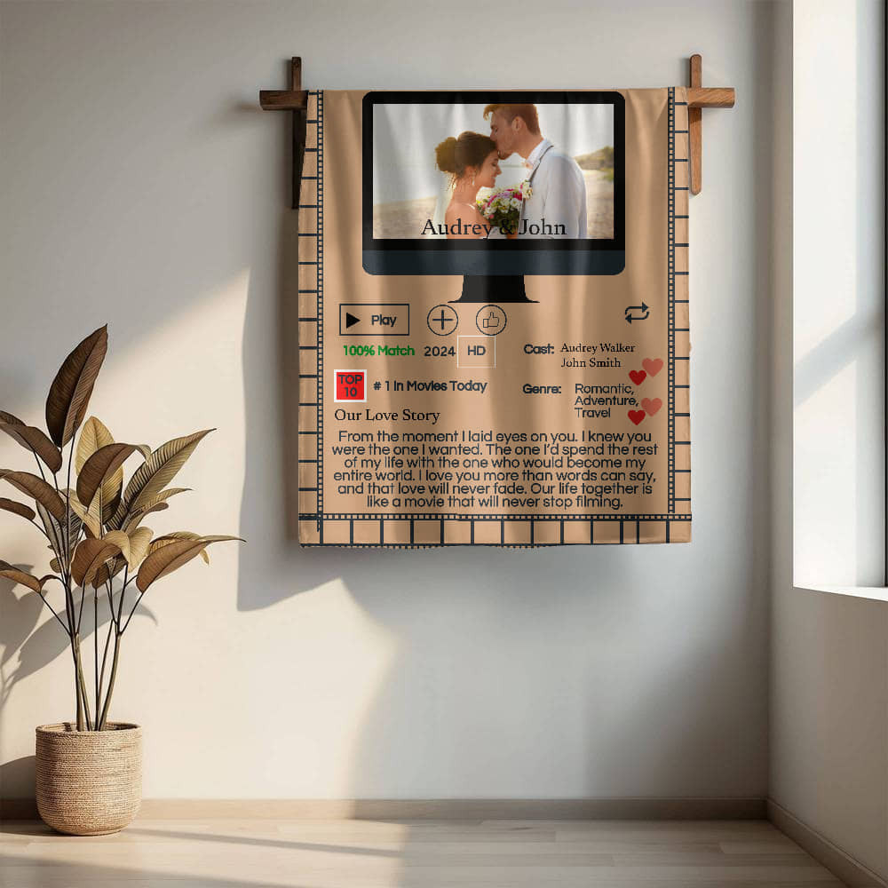 A Loveflix Personalized Love Sherpa or Fleece Blanket