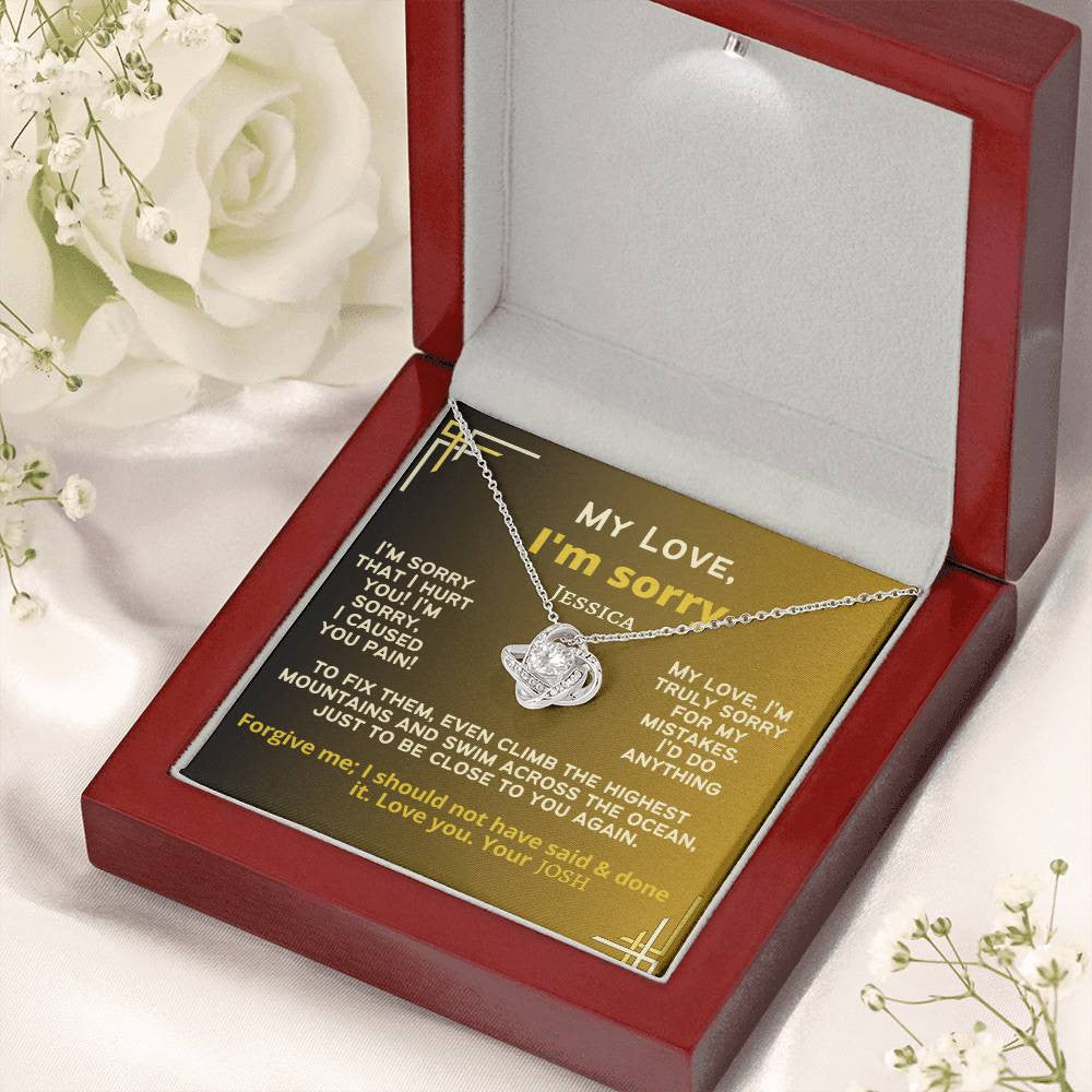 A Love Knot I A Sorry Necklace for Wife, Girlfriend, Partner or Sweetheart (Yellow & White Gold Variants)
