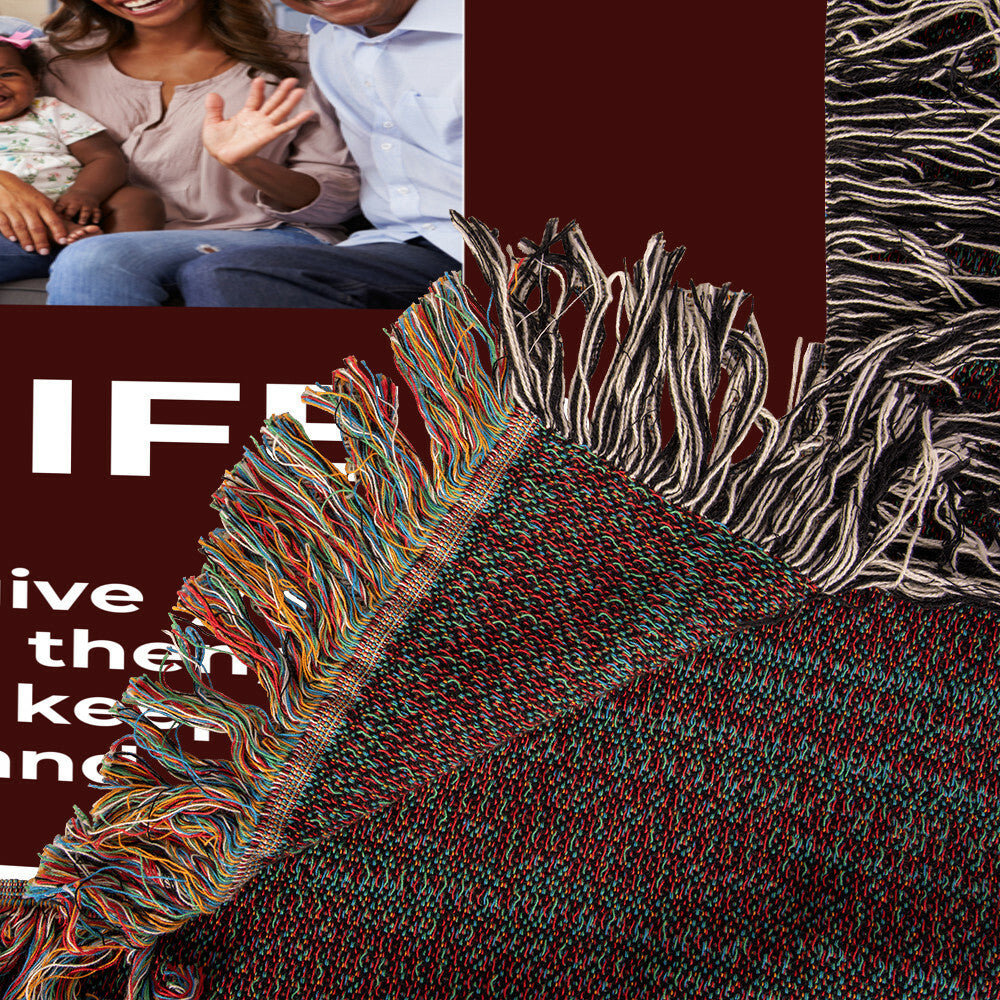 To My Daughter Heirloom Woven Blanket Colour (with 6 custom photos, heartfelt quote, personalized with her name