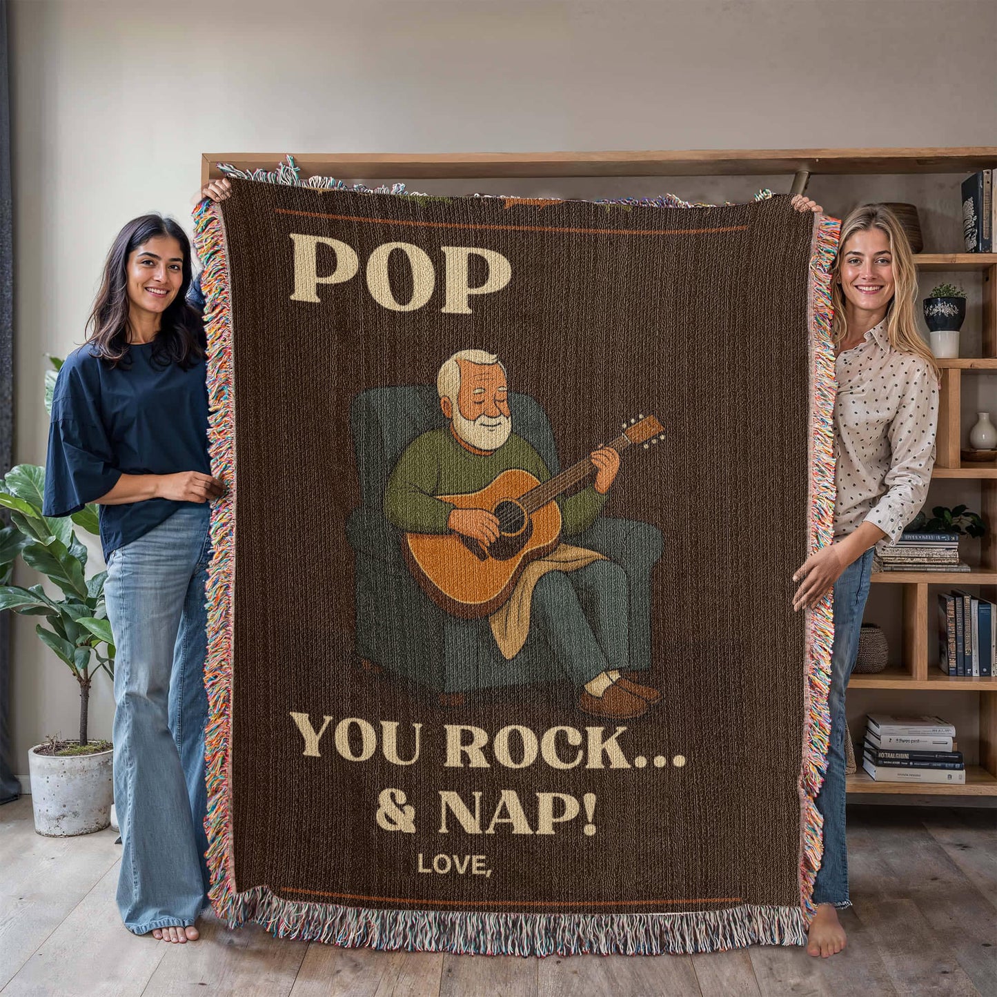 Custom Pop Sherpa Fleece Woven Love Blanket