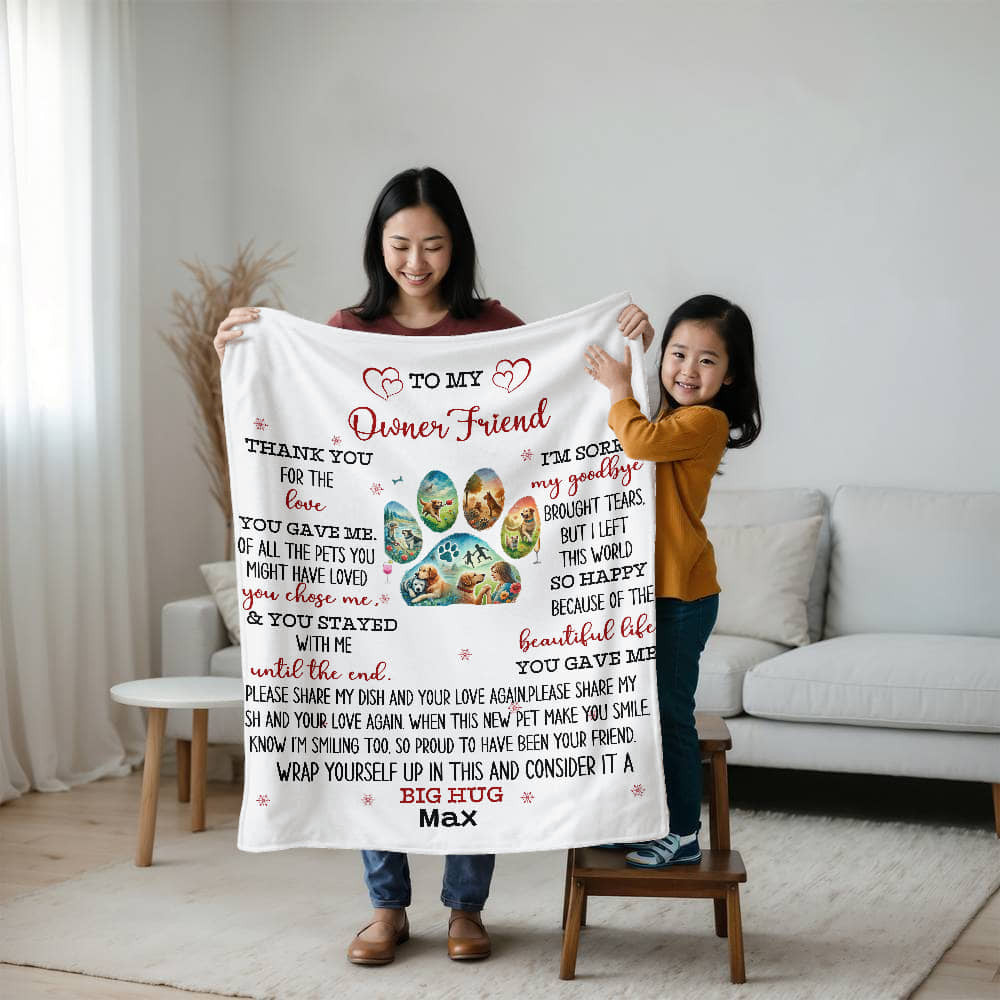 An Owner Dear Friend Dog Memorial Sherpa or Fleece Blanket