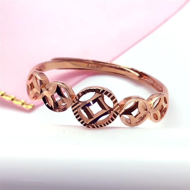 Russian Purple Gold Copper Coin Ring