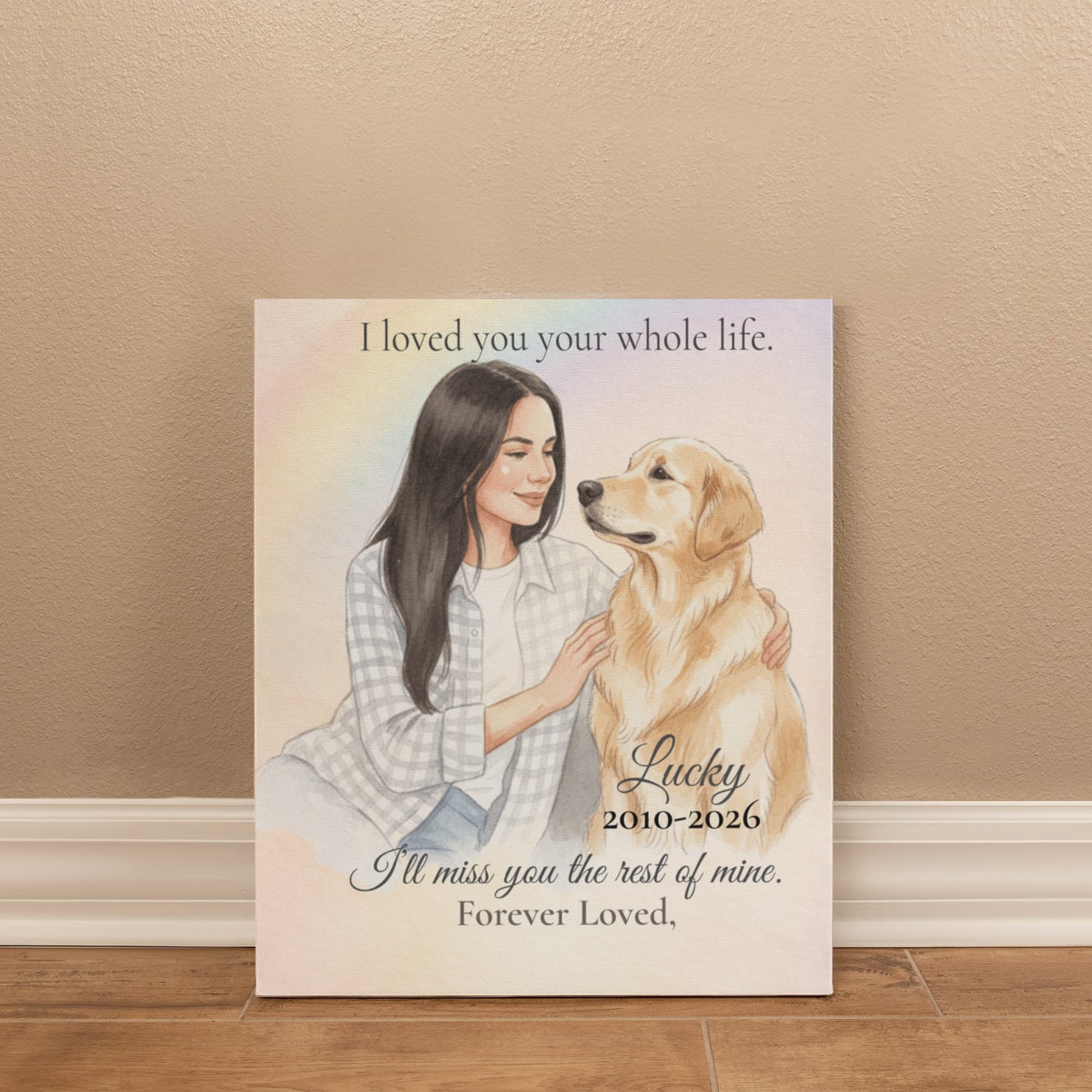 Custom Dog Memorial Canvas - A Beautiful Tribute to the Dog Mom Loved