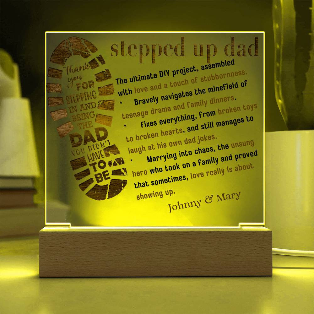 Personalized AcrylicLove Plaque for Step Dad.