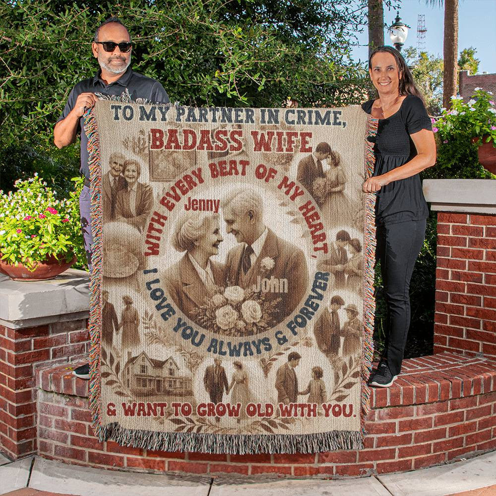 Growing Old Together Heirloom Woven Blanket for Wife from husband