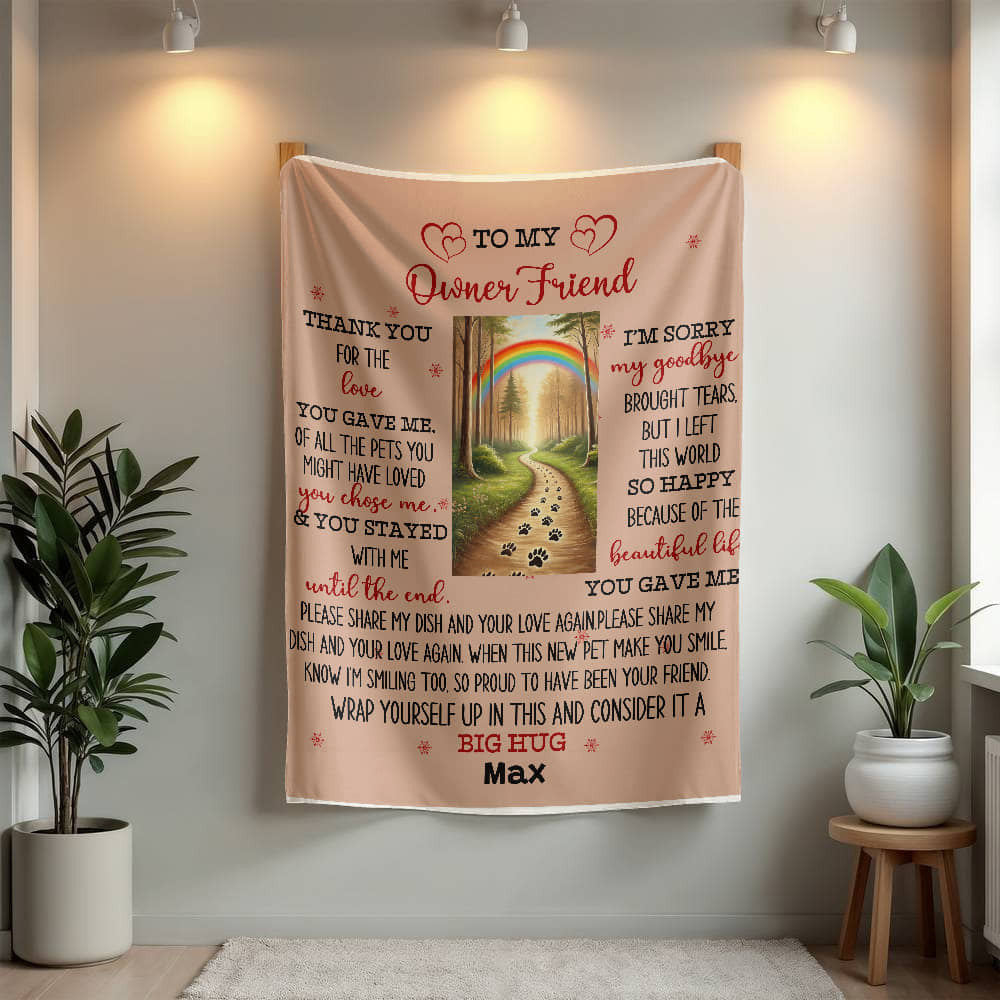 An Owner Dear Friend Dog Memorial Sherpa or Fleece Blanket
