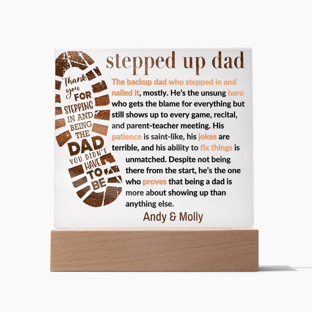 Personalized Stepped Dad Acrylic Plaque