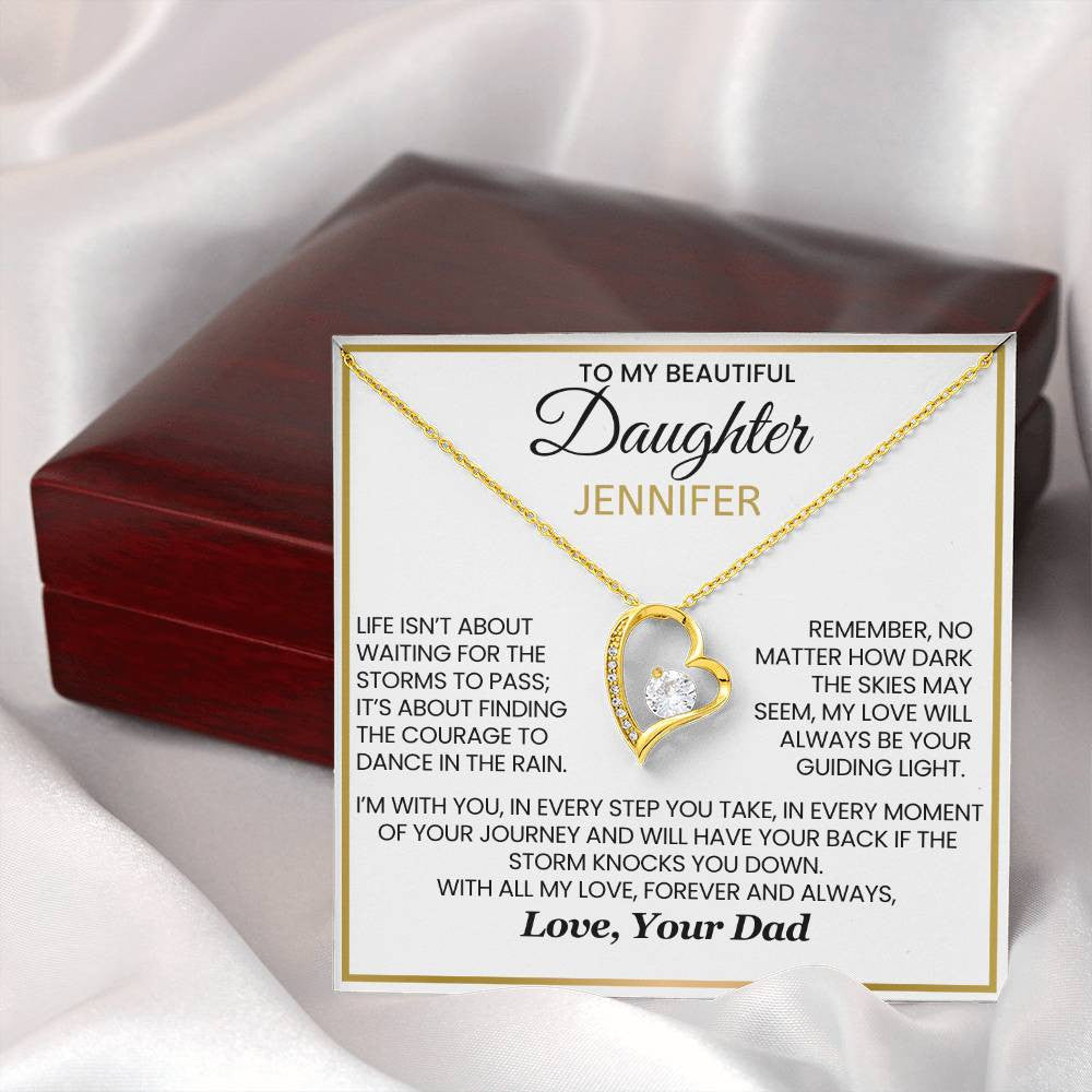 Daughter - Dancing in the Rain Forever Love Necklace Dad