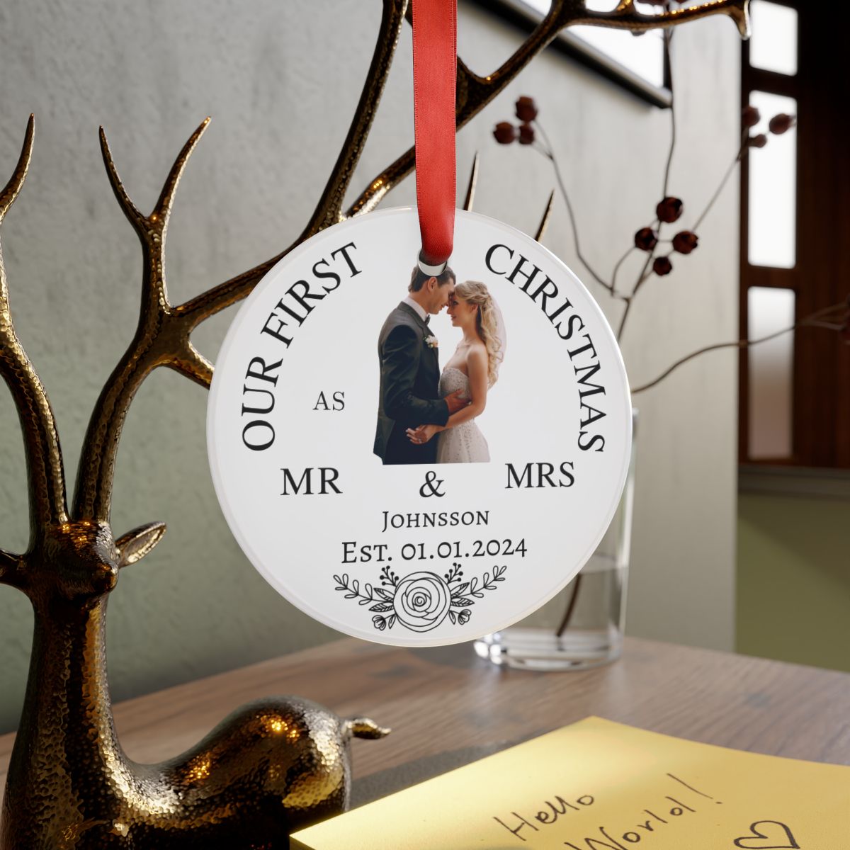 Acrylic Ornament with Ribbon