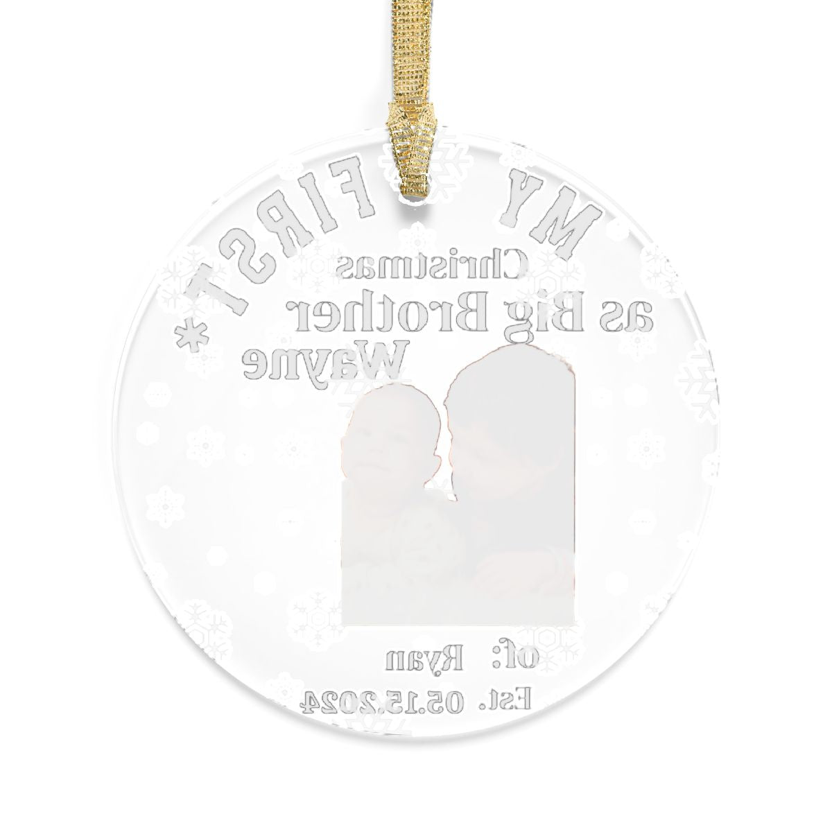 Big Brother Christmas Ornament a Bro And Baby Photo Personalized First Christmas As Brother Custom Keepsake Acrylic New Sibling Tree Decor Gift