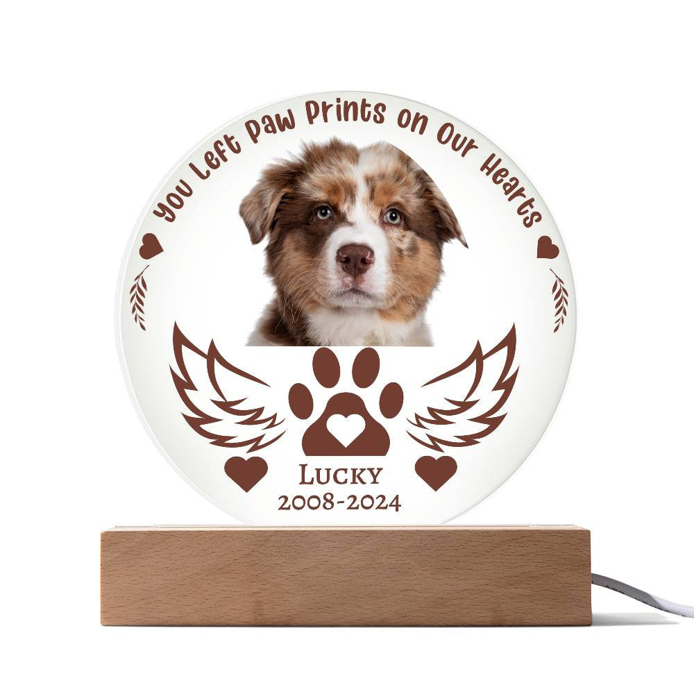 A Personalized Circle Dog Memorial Acrylic Circle Plaque