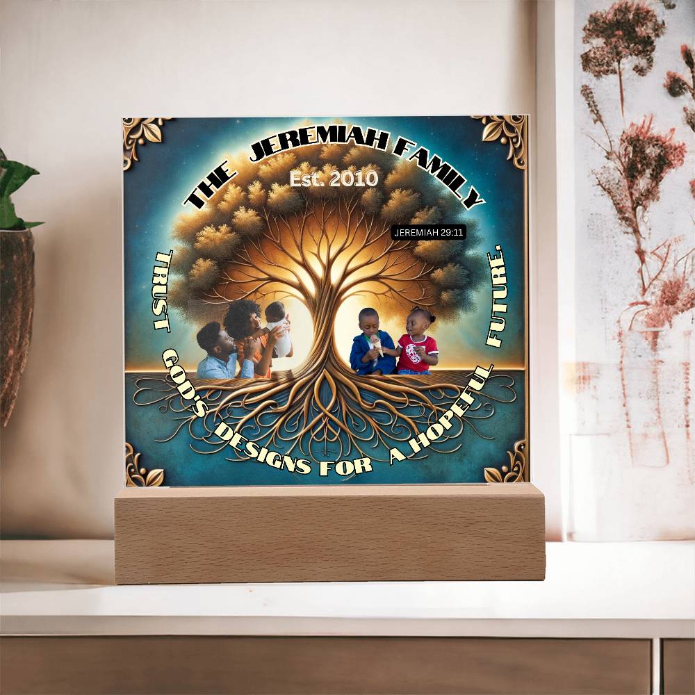 Custom Bible Acrylic Family Photo Name Date Religious Holiday Plaque Spiritual Christmas Gift Inspirational Keepsake Christian Family Decor