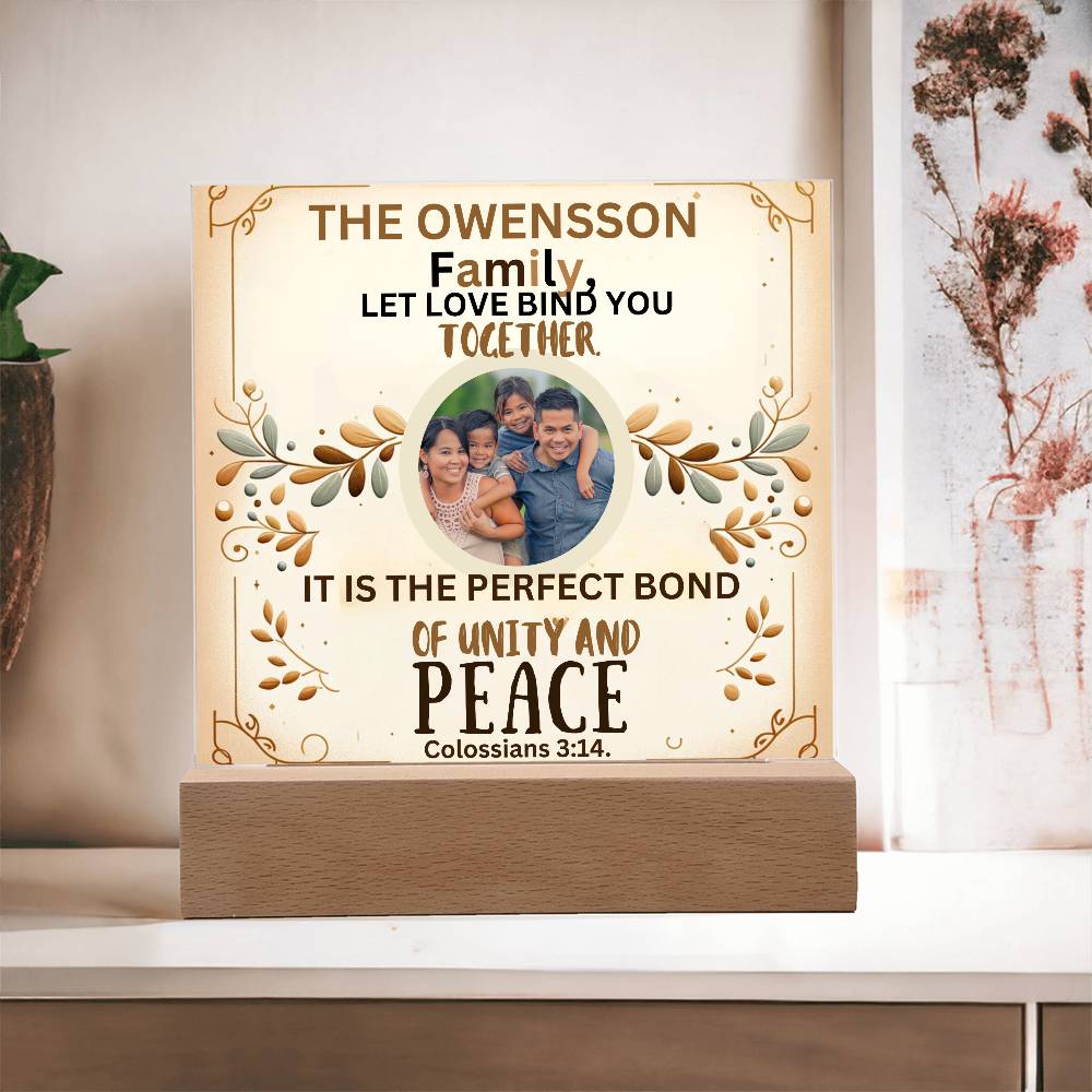 Custom Bible Acrylic Family Photo Name Date Religious Holiday Decor Spiritual Christmas Gift Inspirational Keepsake Christian Family Plaque