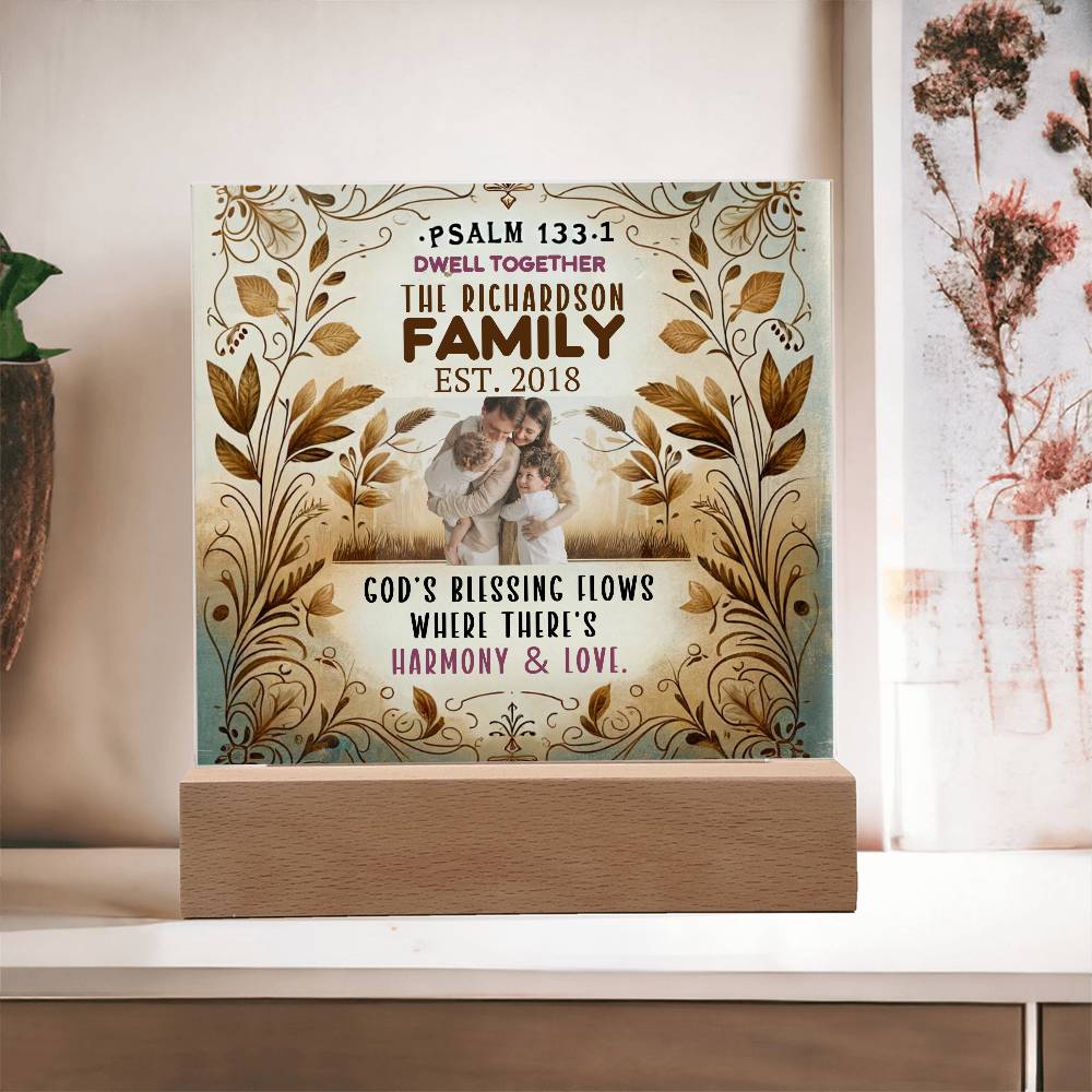 Custom Bible Acrylic Family Photo Name Date Religious Holiday Decor Spiritual Christmas Gift Inspirational Keepsake Christian Family Ornament