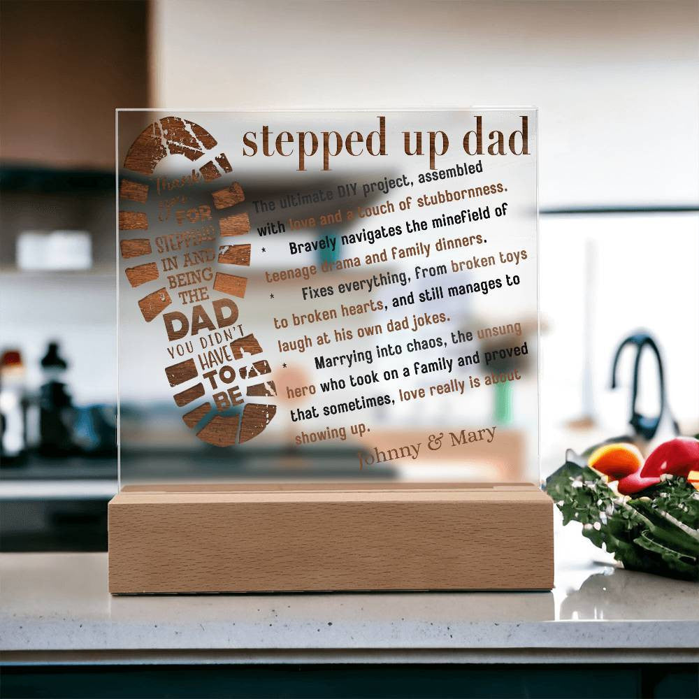 Personalized AcrylicLove Plaque for Step Dad.