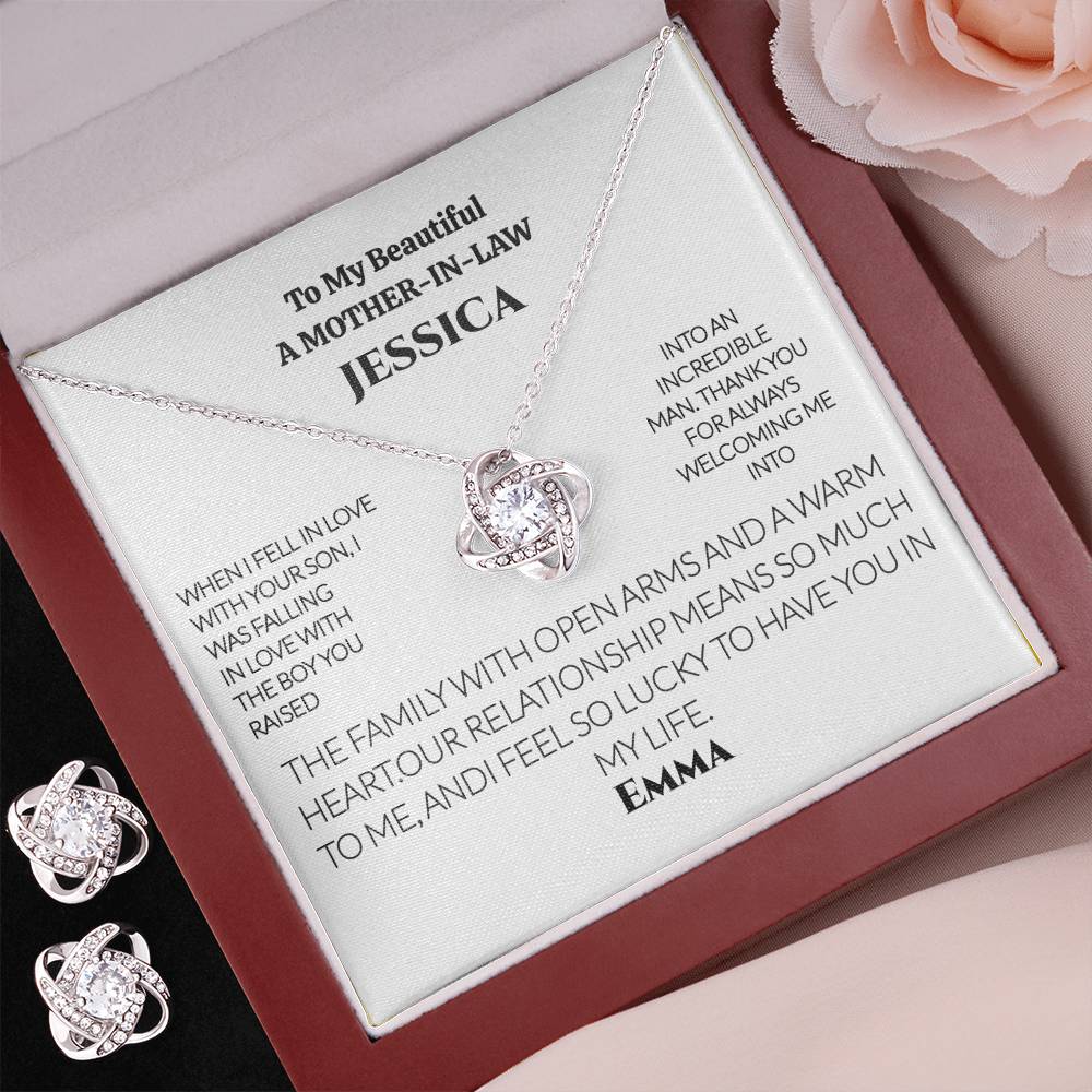 A Custom Love Earring & Necklace SetGift for Mom-In-Law