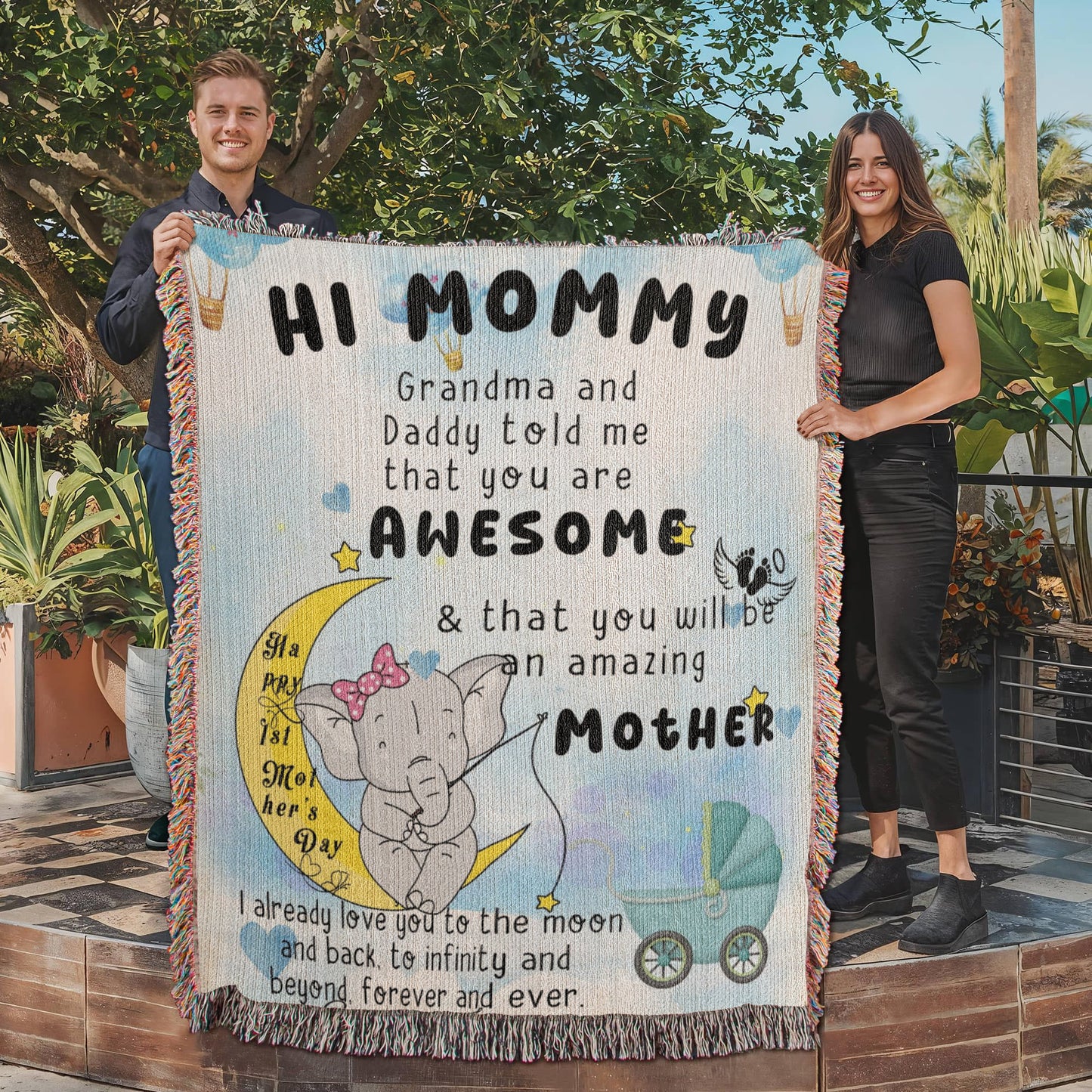 A Custom Fleece Blanket for a New Mom.