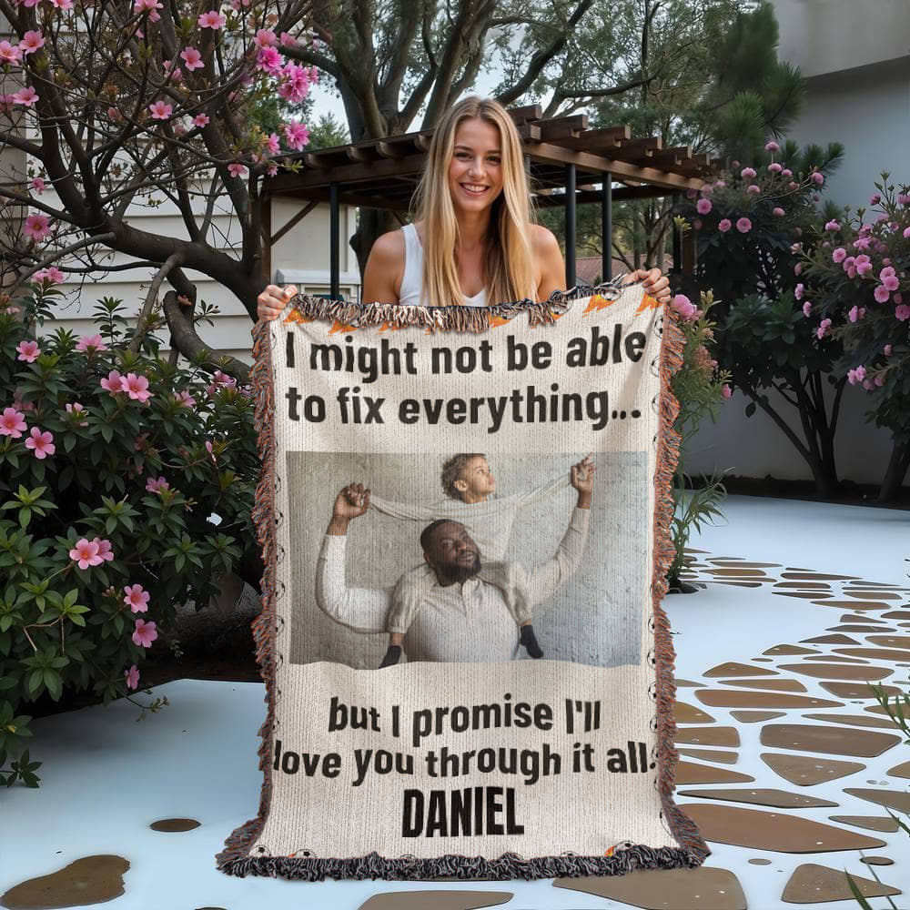 Custom Dad's Love Sherpa Fleece Woven Blanket (