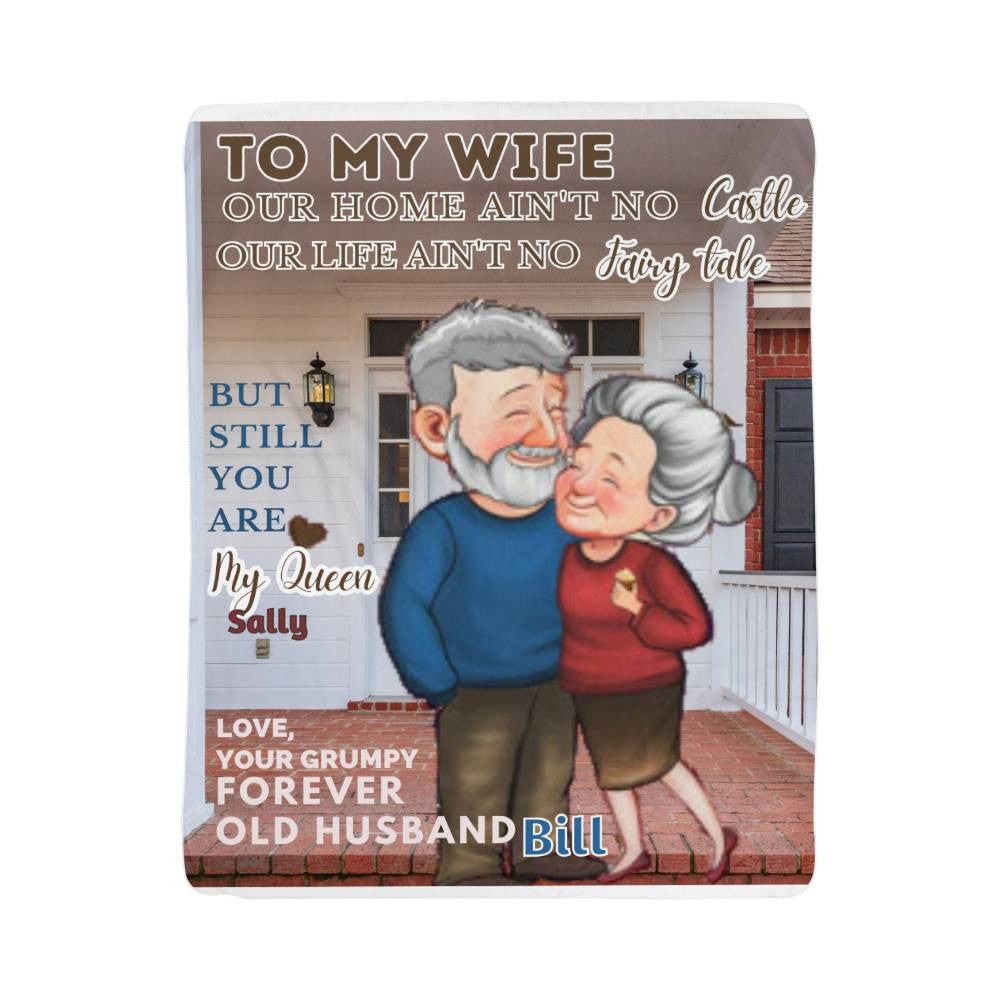 A No Castle Love Sherpa or Fleece Blanket for Older Couples